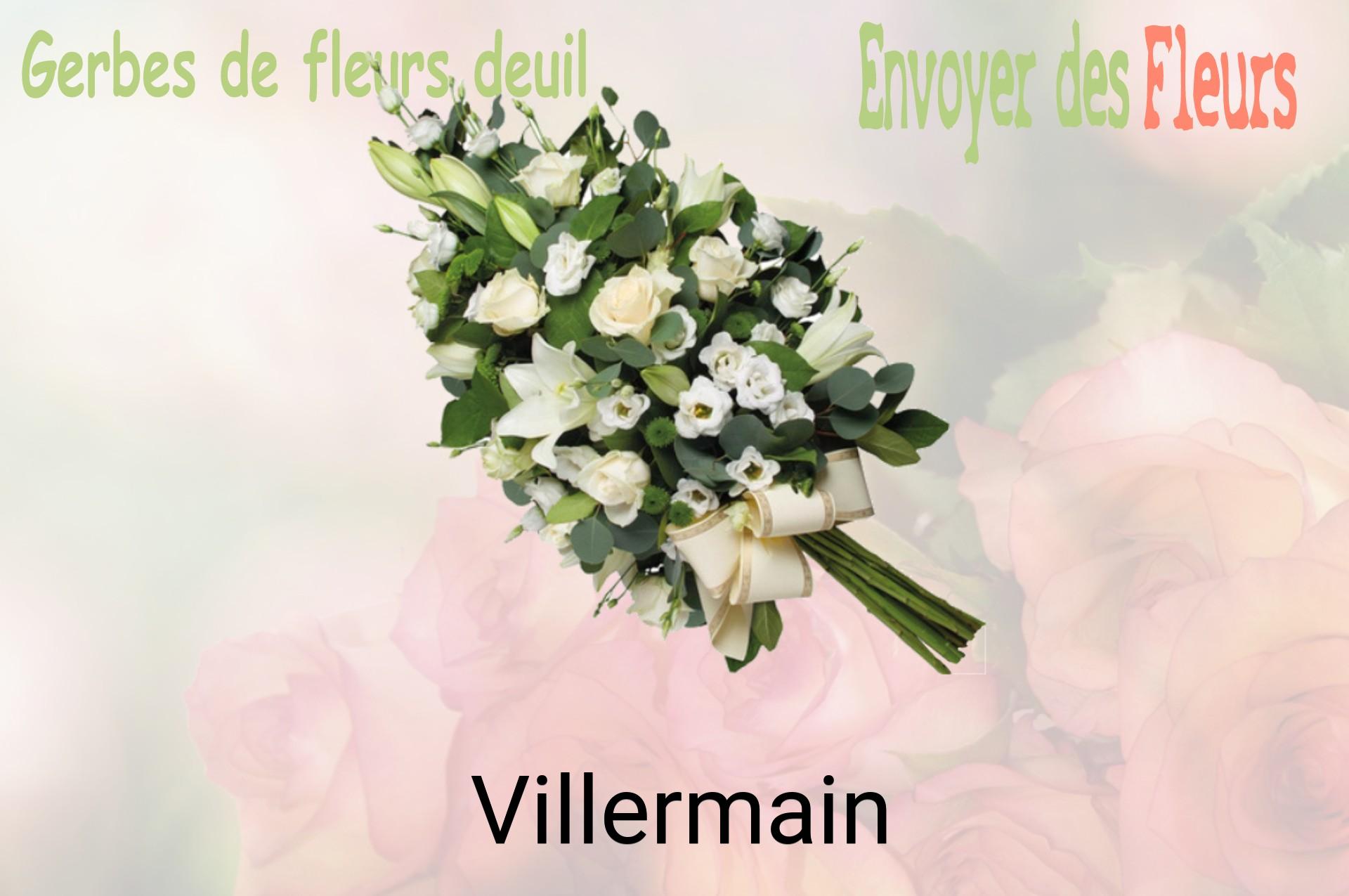 Gerbe de fleurs de deuil livrée à Villermain